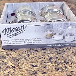 Mason Jars Salt & Pepper Shakers Set of 2